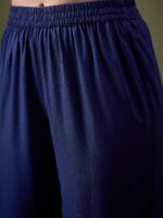 Blue Embroidered Shirt With Palazzos Co-Ords - Image 3
