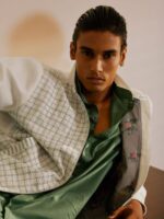 Heritage Men Checked Lightweight Longline Bomber Jacket - Image 2