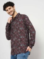 Celio Spread Collar Classic Floral Printed Casual Shirt