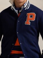 Men Stand Collar Typography Printed Cotton Casual Bomber Jacket - Image 3
