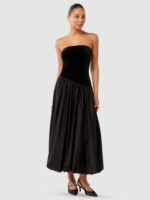 Velvet Fit & Flare Midi Dress