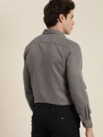 Men Easy Care Grey & Black Self Design Sustainable Formal Shirt - Image 2