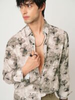 VASTRADO Men Classic Cutaway Collar Floral Printed Slim Fit Casual Shirt