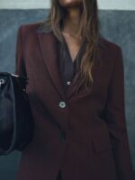 MANGO Striped Single-Breasted Blazer