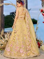 Yellow Embroidered Tissue Sequinned Ready To Wear Lehenga & Blouse With Dupatta - Image 4