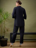 Black Embroidered Shirt With Palazzos Co-Ords - Image 4