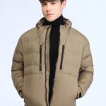 Men Hooded Solid Casual Padded Jacket