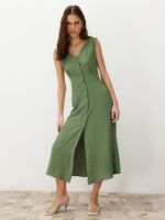 Sleeveless A-Line Midi Dress