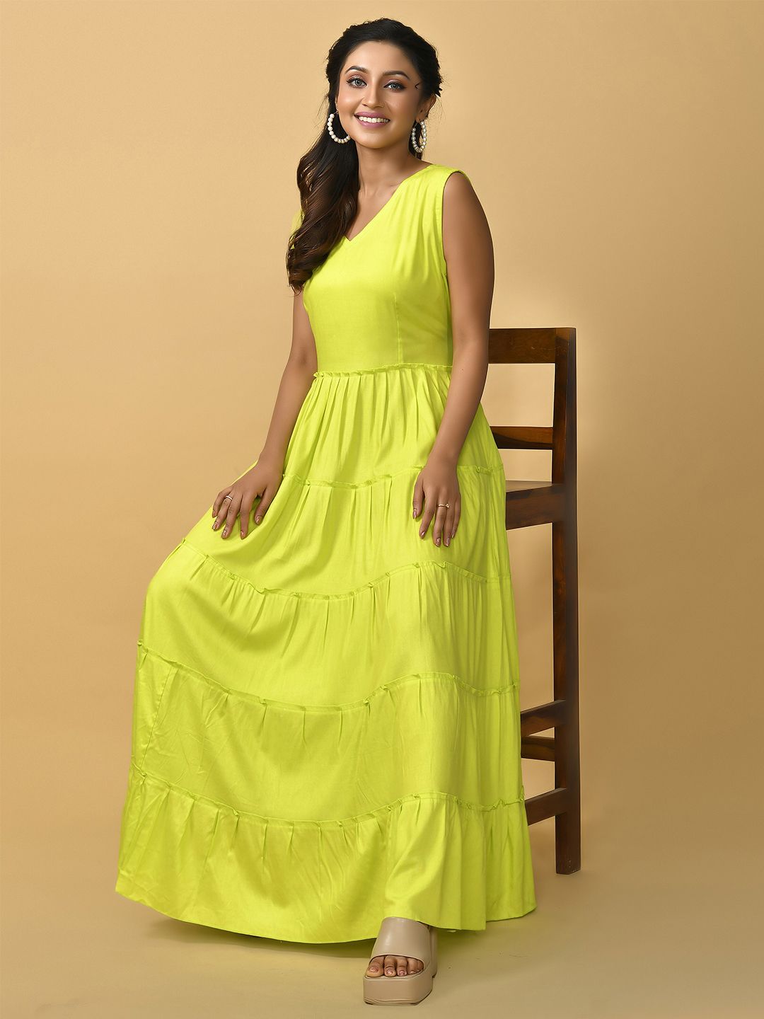 fc412b01-b541-4bb9-acec-3426911837551713439864653BAESDEthnicMotifsMaxiDress1.jpg Sleeveless Cotton Empire Maxi Dress - Image 1