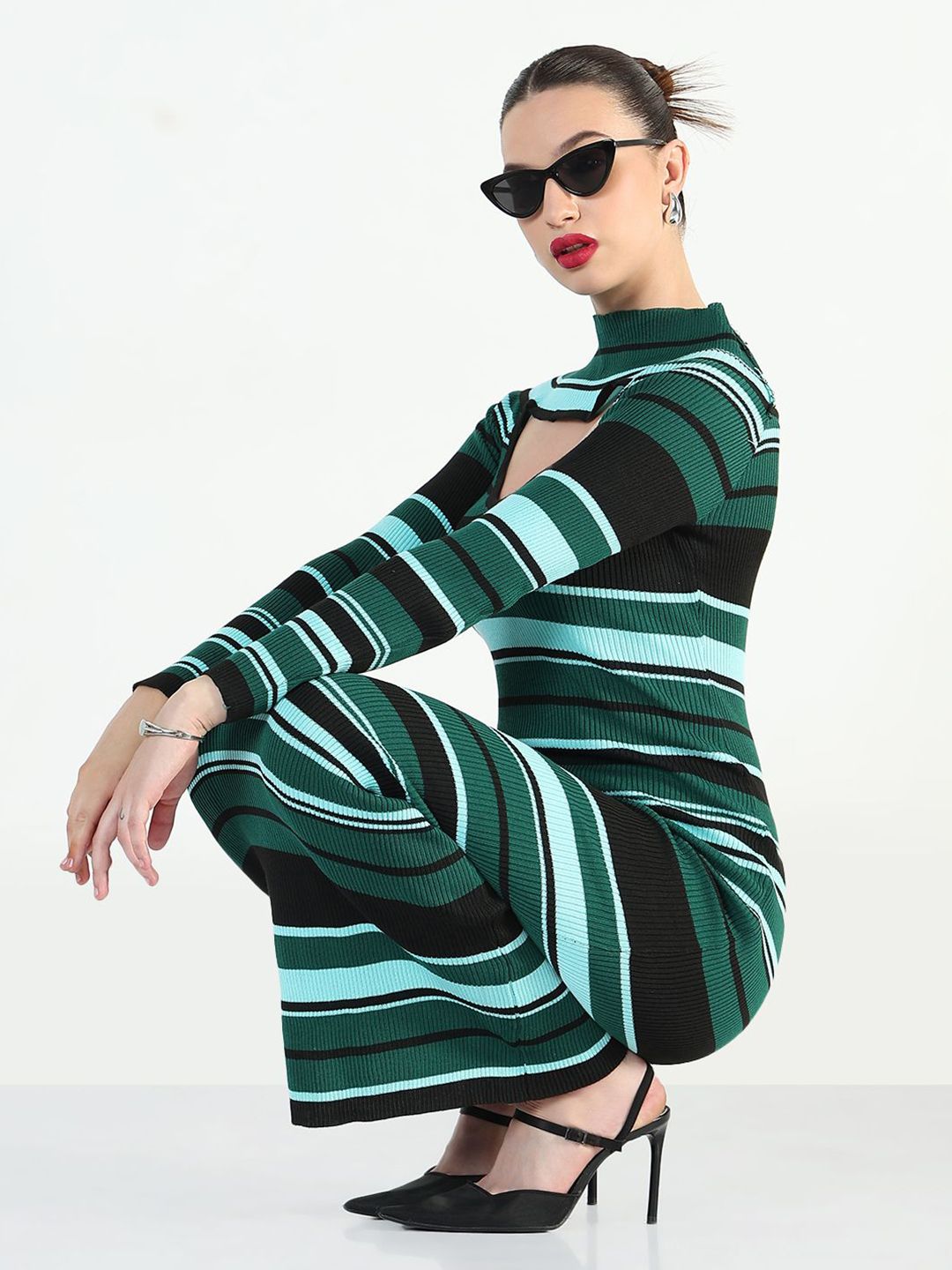 gpFM3rJz_20801f3d66d6429b81264691bb051a4e.jpg Women Striped Bodycon Maxi Dress - Image 1