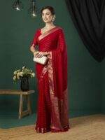 KAYOMMI Striped Zari Pure Chiffon Saree - Image 3