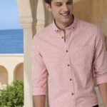 Men Pink & White Slim Fit Striped Casual ShirtMen Pink & White Slim Fit Striped Casual Shirt